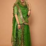 Forest Green Sikhiya Work Rajputi Poshak Set (Unstitched) | Traditional Real Work, Bamber Satin | Jaipurio Ethnic Wear